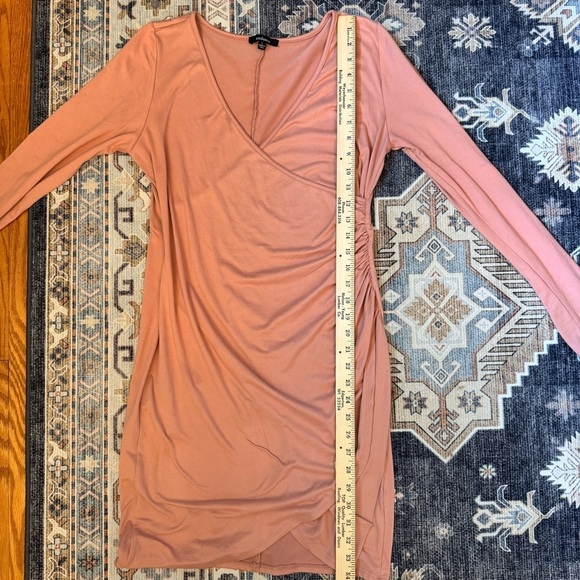 Ambiance Women’s Pink Long Sleeve Soft Wrap Dress Size Large - Picture 9 of 10